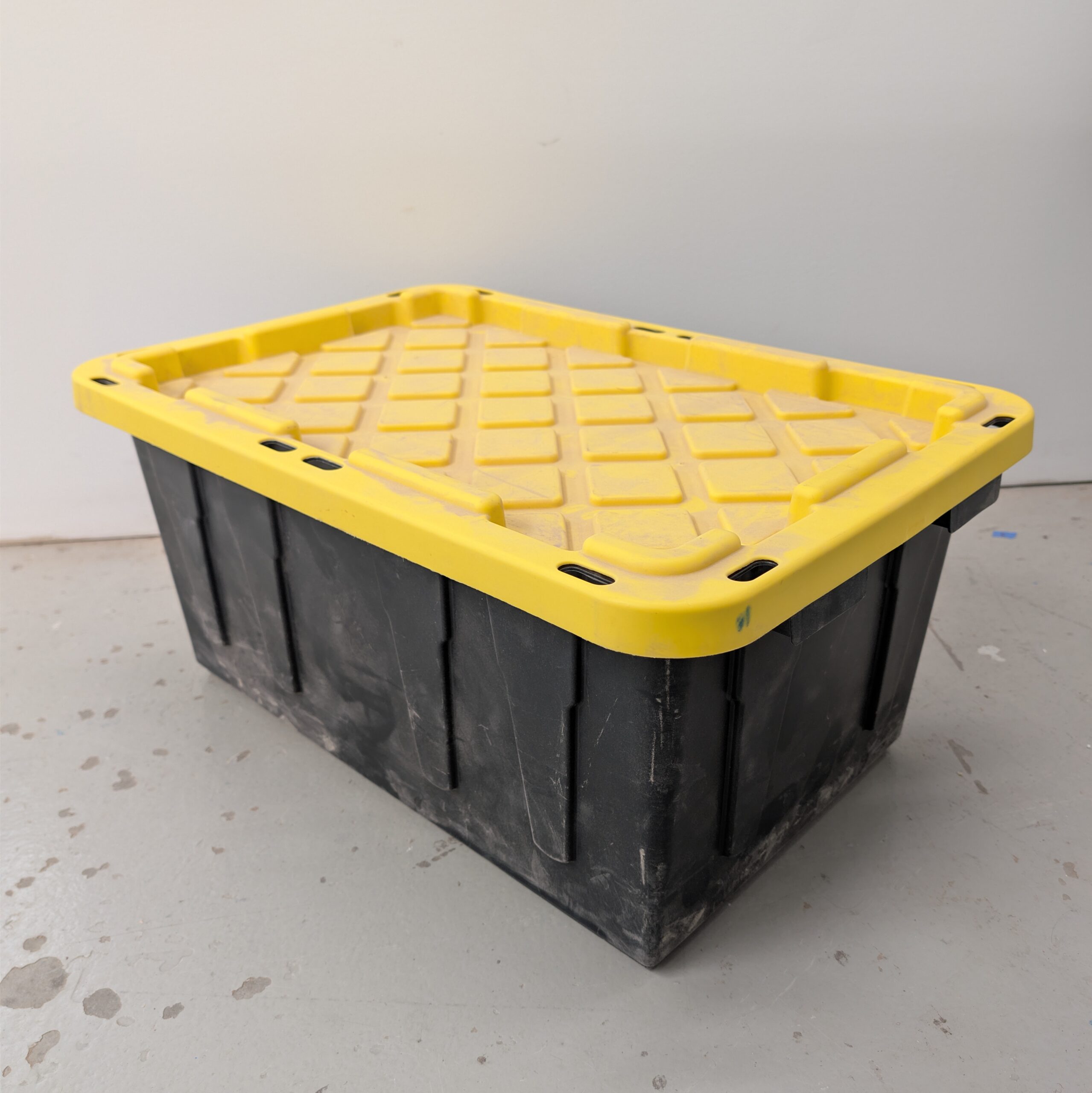 Tough tote storage bin at Maker Cube in Langley, BC, 64 liter capacity for $20/month