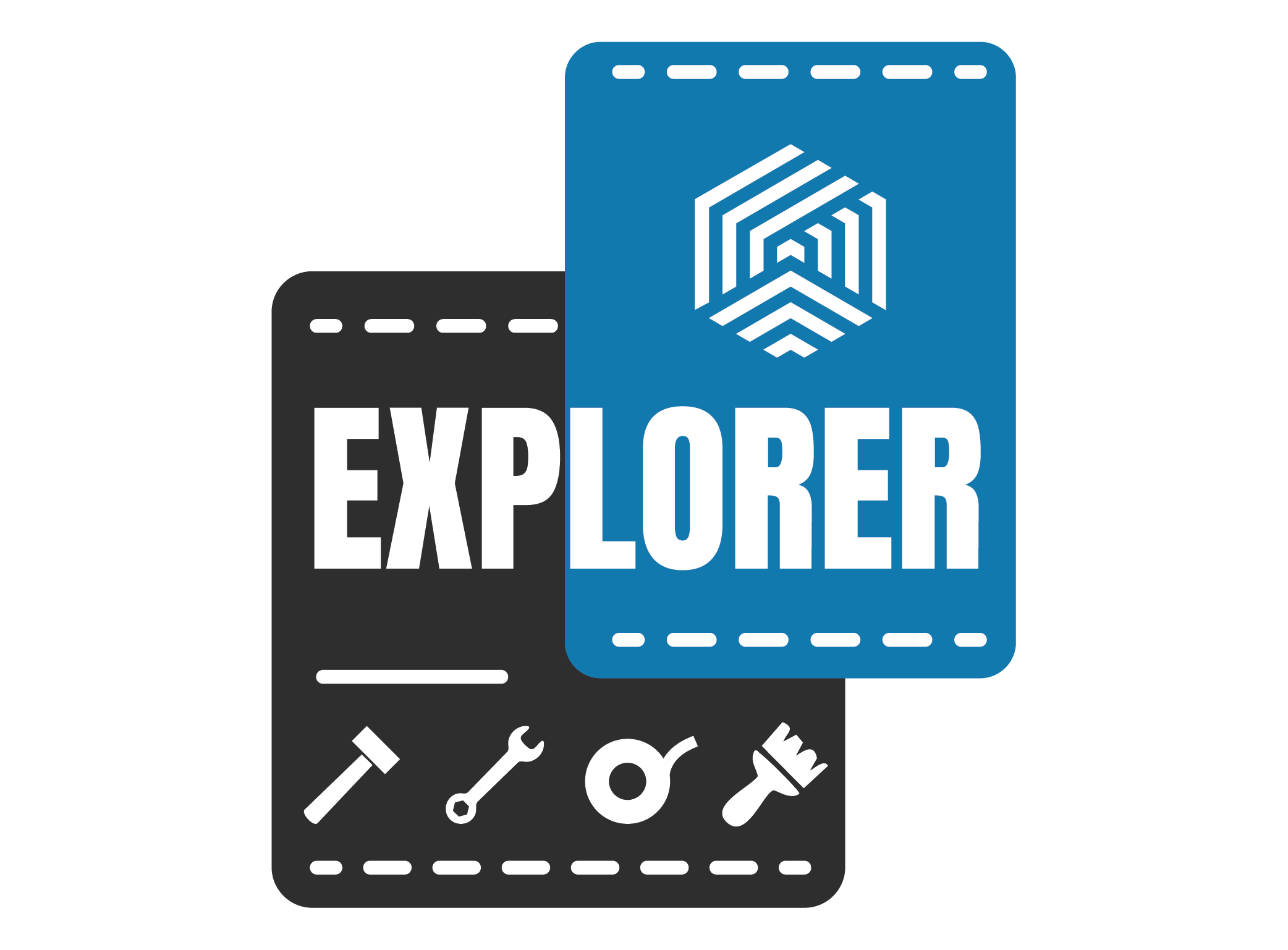 Explorer Bundle graphic for Maker Cube in Langley, BC, starter package for Maker Passport including two classes, an access fob, and a storage bin with the first month of membership