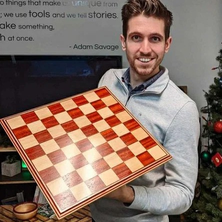 Fabio Bollinger holding his first Chessboard